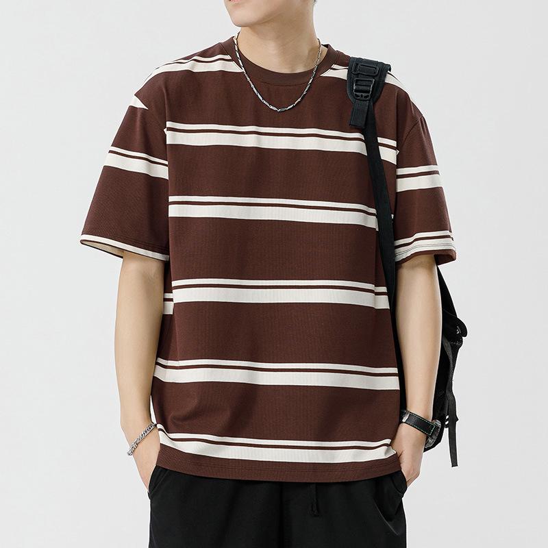 Мужская повседневная футболка с коротким рукавом в морскую полоску Kunhai Pengyun