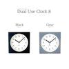 KATOMOKU Dual Use Clock, 8cm, Gray, km-134GRRC, Wall/Tabletop Use, Radio-Controlled Clock with Continuous Second Hand, 14cm