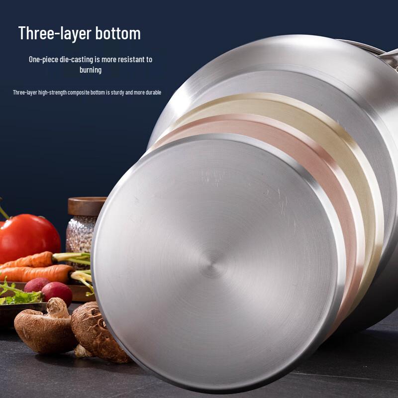 Triceratops 304 Stainless Steel Drum-Shaped Stock Pot