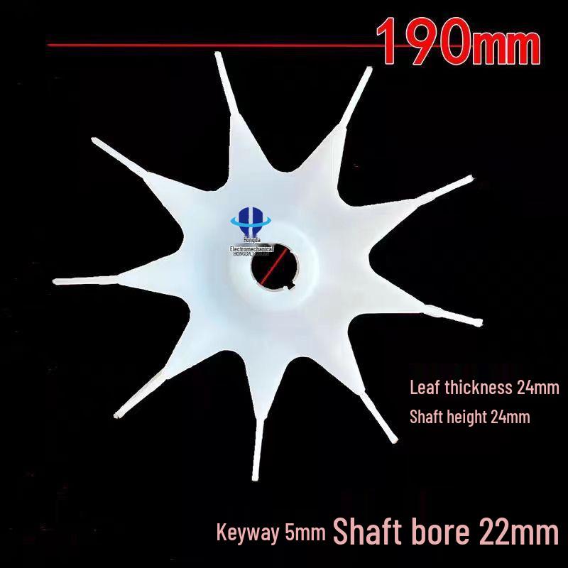 Single-Phase Motor Fan Plastic Water Pump Hoist with D and AOL Hole, 15/18/20/22 Round Hole Options, Cooling Fan Blade