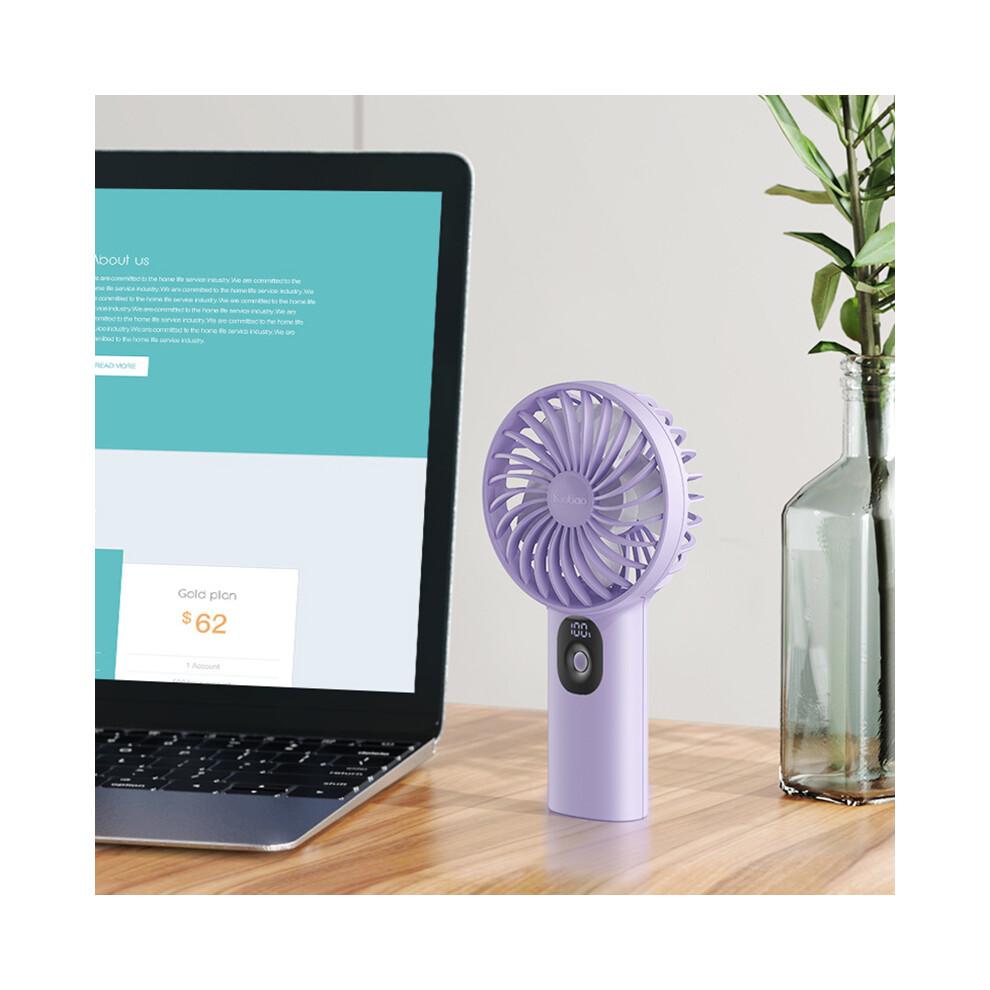 (Blue) YOOBAO Y-F3PL 8000mAh Handheld Fan Portable Cooling Fan with Battery Indicator