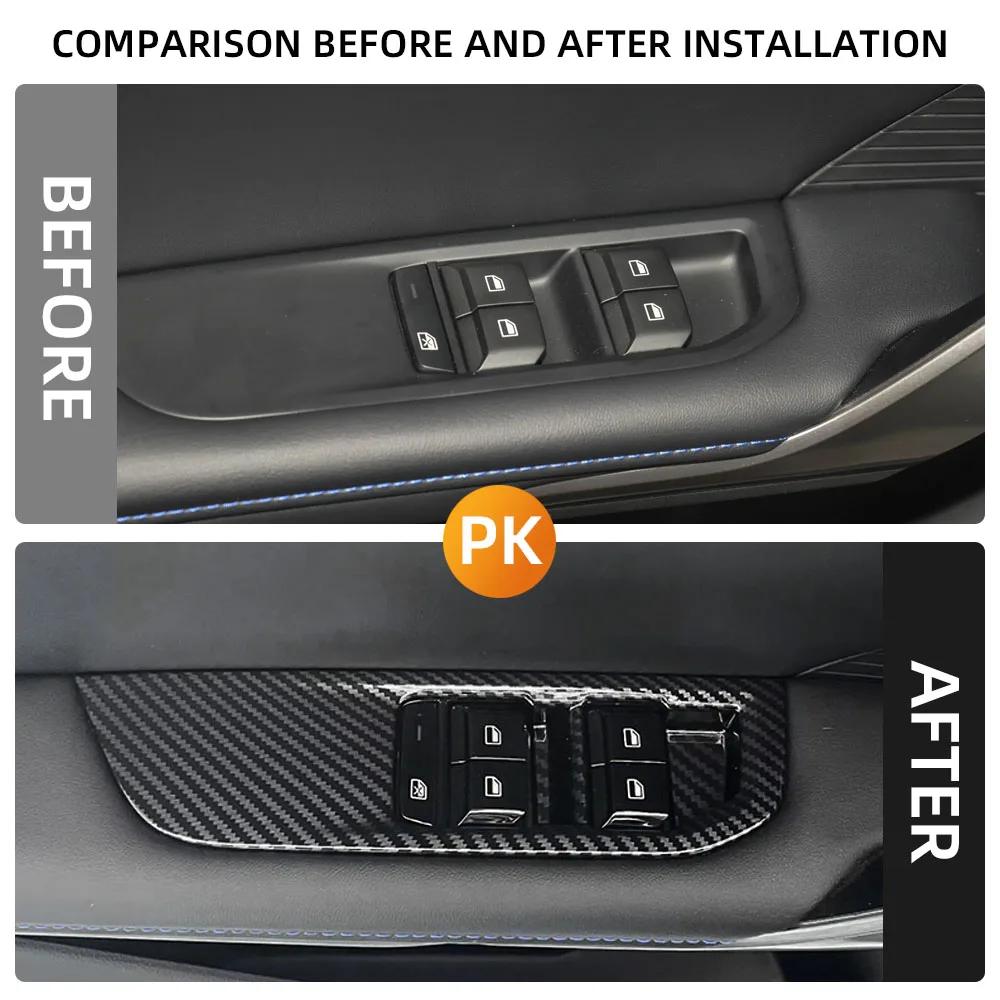 Для MG 4 MG4 EV Mulan 2022 2023 2024 Аксессуары Накладка на панель переключателя стеклоподъемника автомобиля Декоративная накладка АБС-пластик под карбон