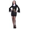 Women Naughty Nun Costume Ladies Religious Vicars Black Fancy Dress Cosplay Party Outfit