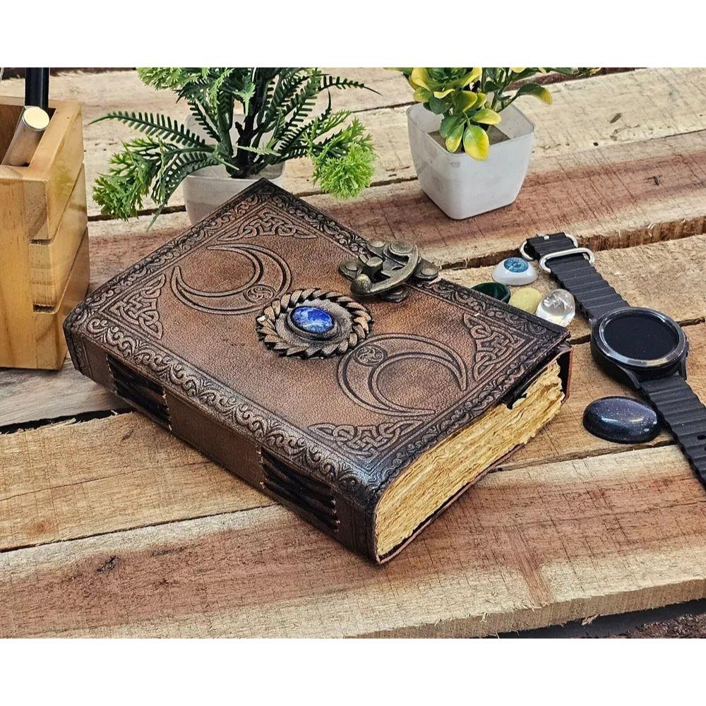 Кожаный журнал Книга заклинаний богини тройной луны книга теней Гримуар Декл