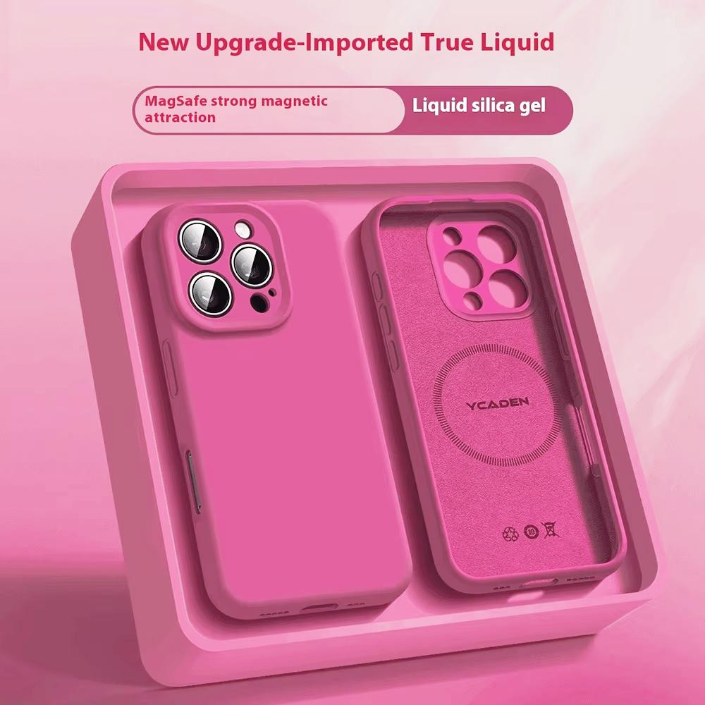 Чехол для телефона конфетного цвета для iPhone 17 16 15 14 13 12 Pro Max Air для Magsafe Магнитная беспроводная зарядка Мягкий чехол из жидкого силикона