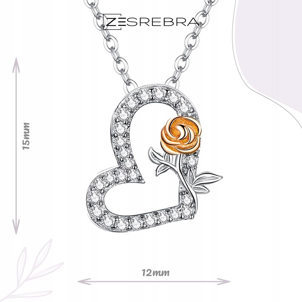 Chain Pr 925 With A Heart And A Rose