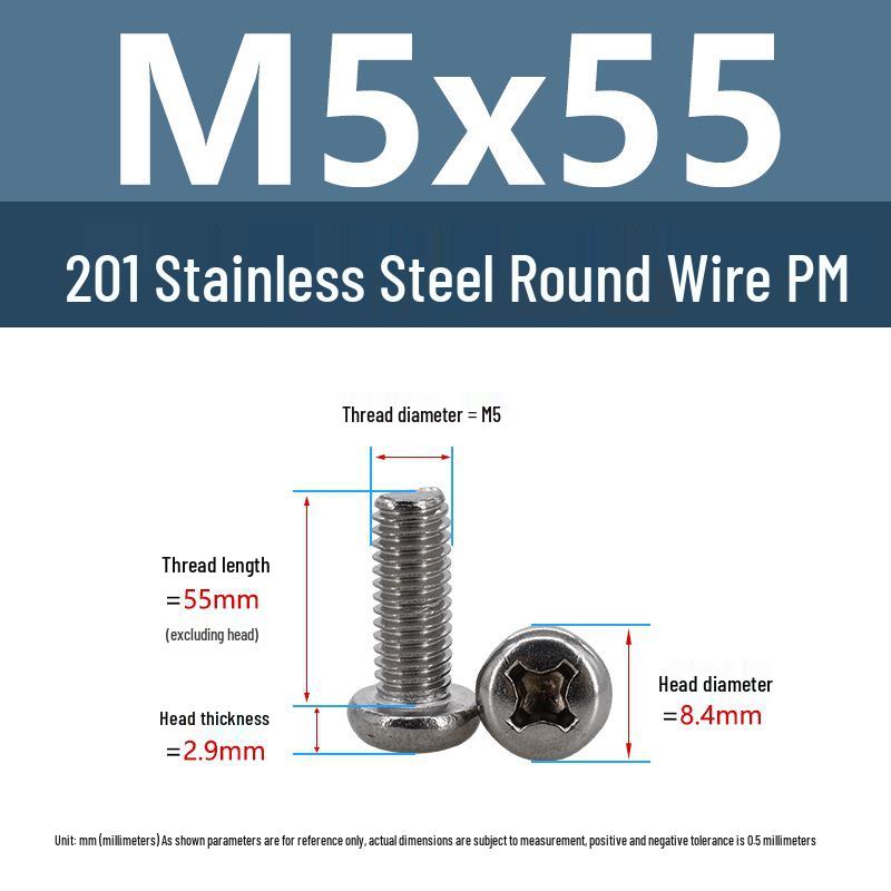 Yigu Yigu Stainless Steel Phillips Round Head Machine Screws M2-M8