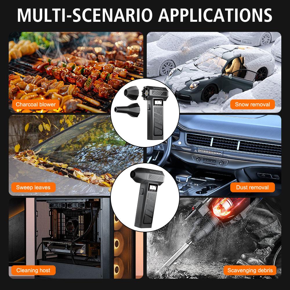 Portable Car Blowing Snow Electric Air Duster Type C Charger 130000 RPM Car Accessories Turbo Jet Fan Cleaning Blower Tool Gears Adjustable