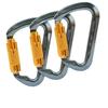 Carabiner for Mountain Auto Lock with Safety Carabiner 30KN D CE Easy To Made of Aluminum Ultra Outdoor 3 Piece Set Climbing, (Automatic) Ring, Ring,