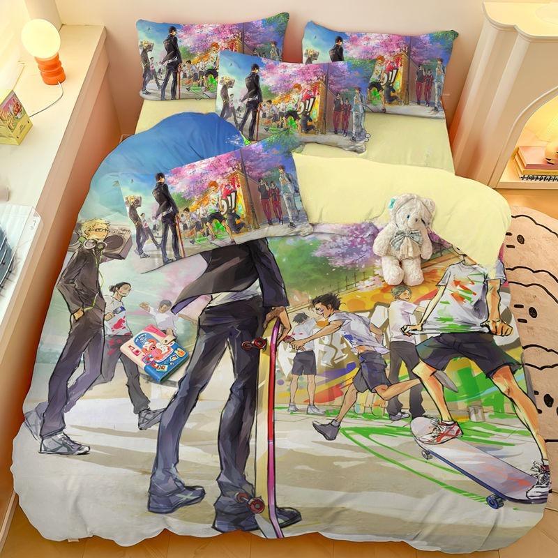 Пододеяльник Haikyuu Волейбол Молодежный 3D Бокуто Манга Коллаж Печать Комплект постельного белья Одеяло Кровать Молодежный Домашний Декор Девочки Мальчики Подарок