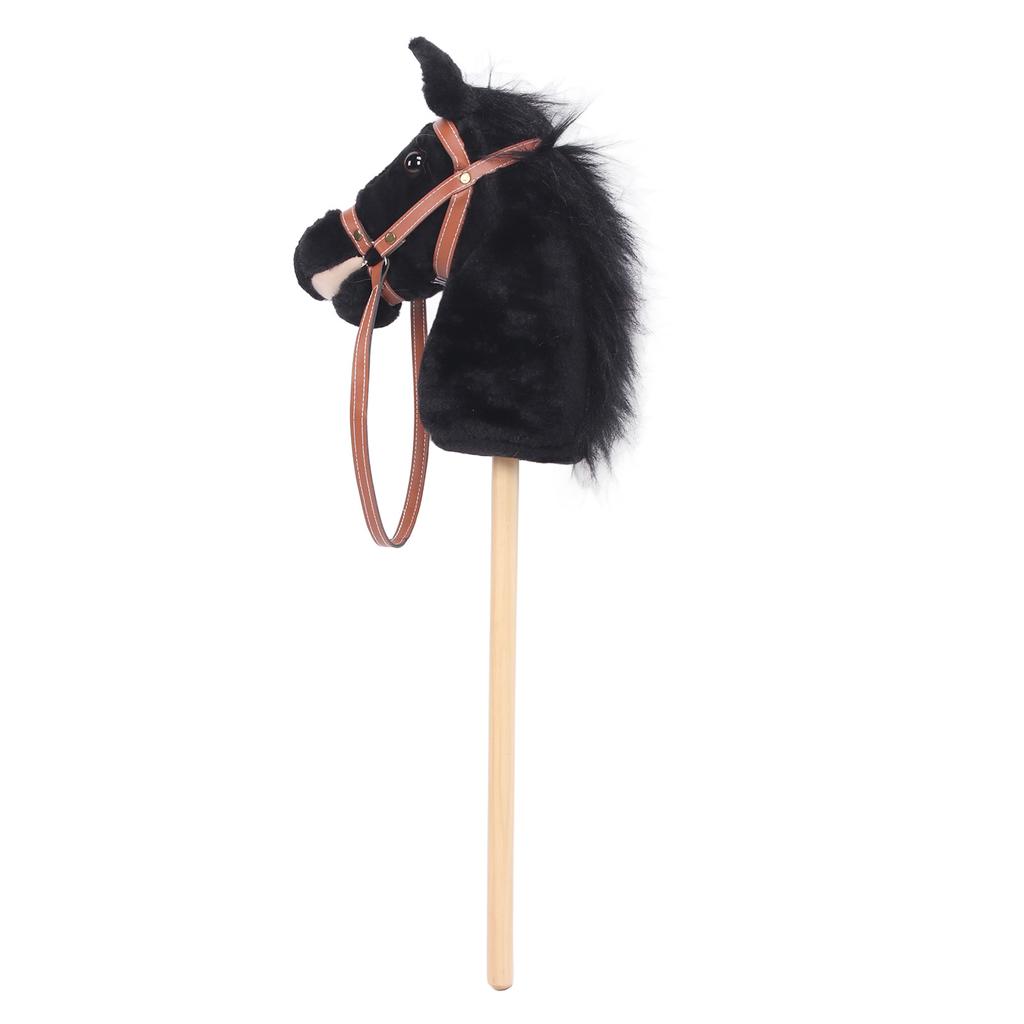 Plush Horse Riding Stick for Kids Balance Development Sturdy Wooden Pole Soft Plush Horse Head