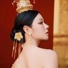 Ethnic Style Golden Tassels Hair Fork Ancient Silver Rose Hair Sticks  Wedding