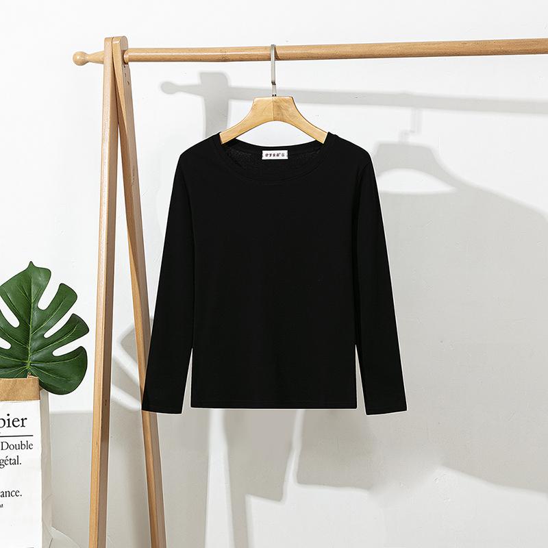 Женская хлопковая белая футболка с длинным рукавом, женские топы, тонкая женская одежда