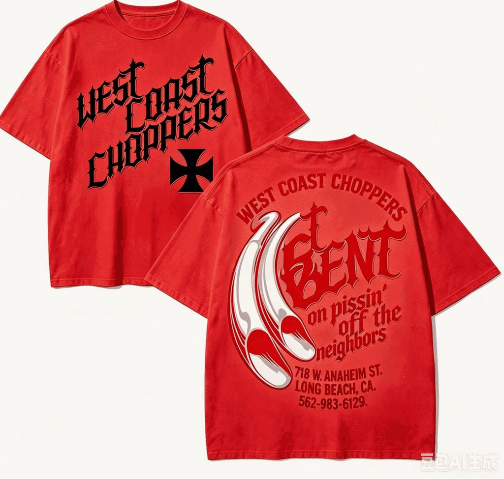 West Coast Choppers Подарочная футболка Мужская Женская Харадзюку Оверсайз Унисекс Короткий рукав Уличная одежда высокое качество Для пар горячий товар Удобная