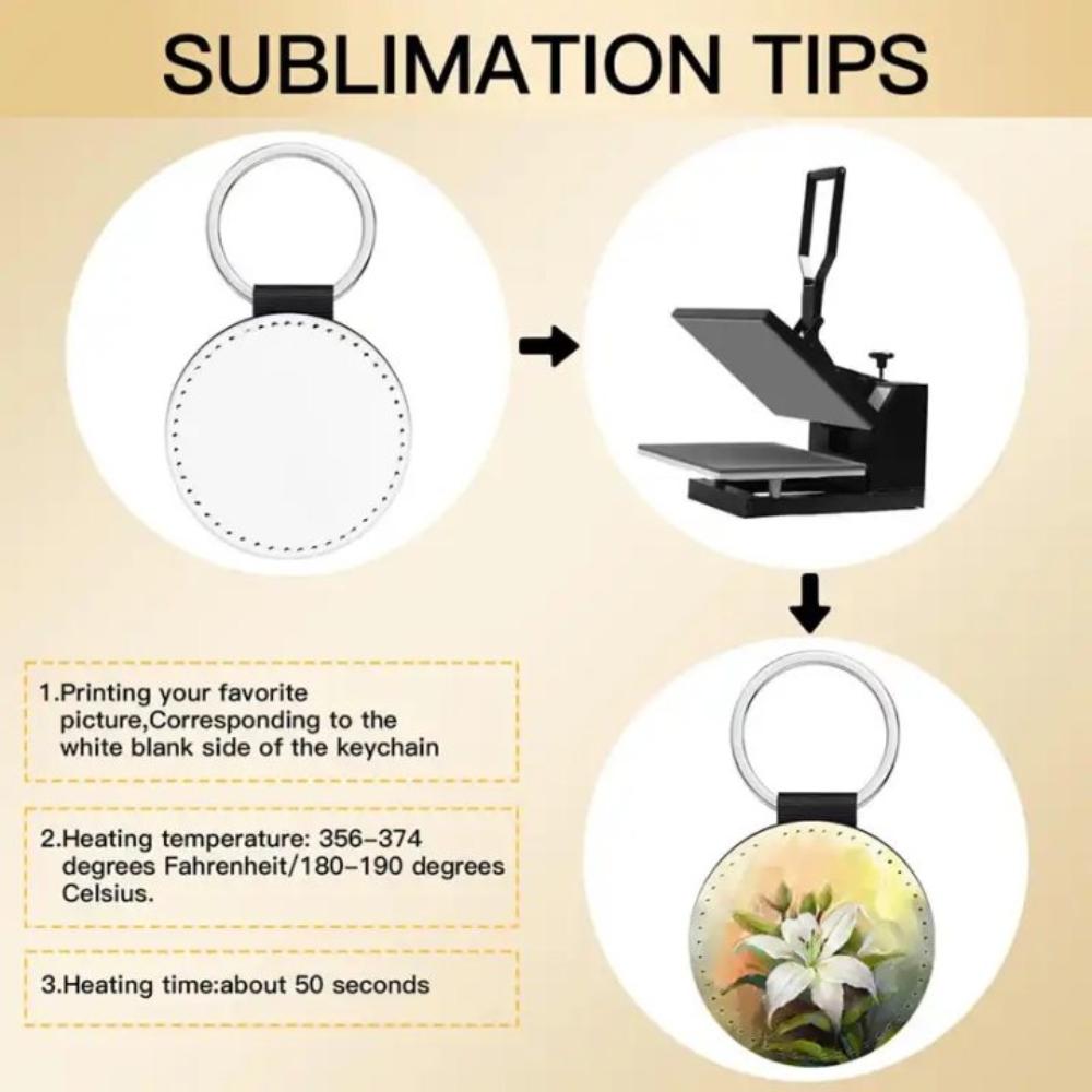 DIY Dye Sublimation Blanks Keychain Creative Double Sides Blank ID Tags Keyring Backpack Decor