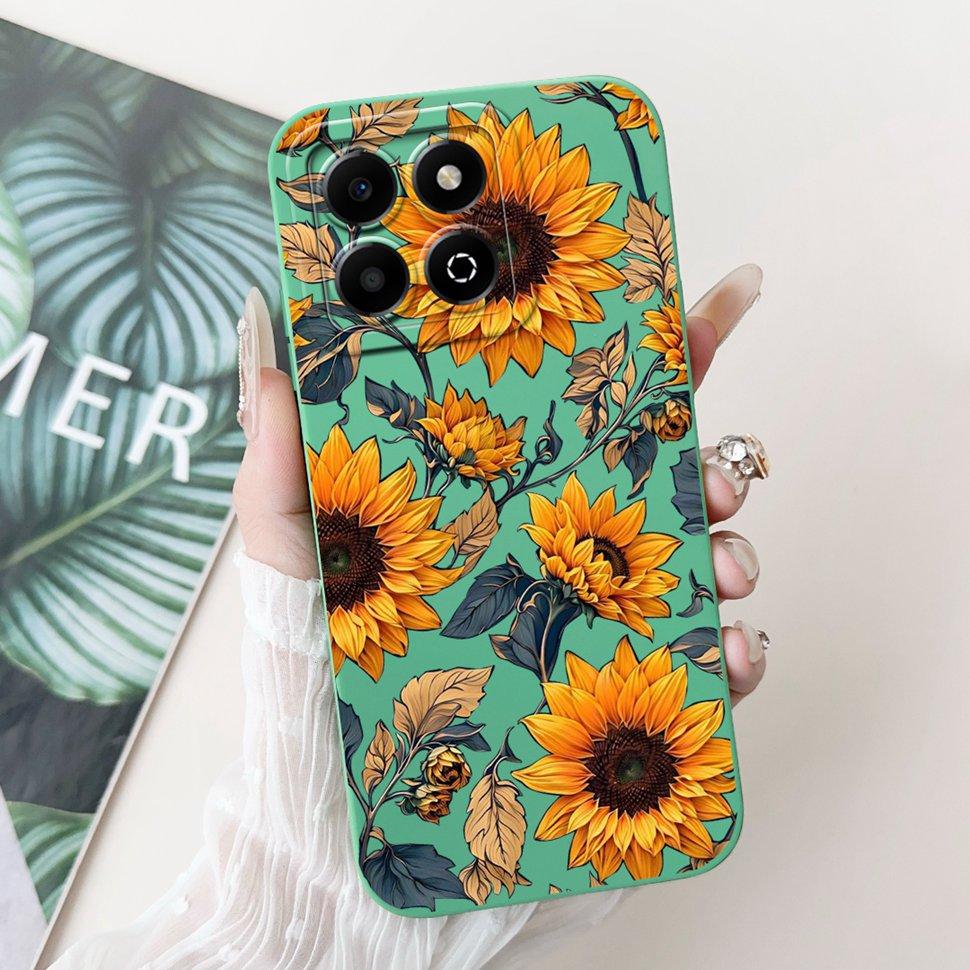 Colorful Flower Case For Honor X6b Coque Silicone Soft Cover For Huawei Honor X 6b 6a X6A Phone Cases Covers Bumper