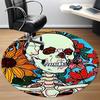 1pc Skull Flowers Office Round Area Rug, Under Office Chairs Bedroom Living Room Home Decor, Room Deco, Available in Various Sizes