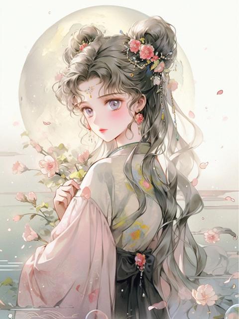 5D Comic Loli Diamond Painting Embroidery Cross Stitch Cartoon Anime Girl Moon DIY Full Drill Drawing Mosaic Girl's Gift