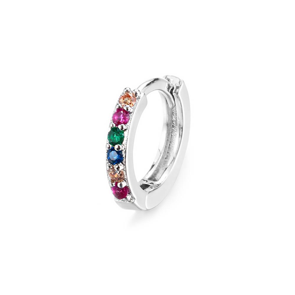 Серьга-кольцо Украшение для тела Циркон Пусет для уха Кубический цирконий Цветные серьги с CZ Пирсинг уха с CZ