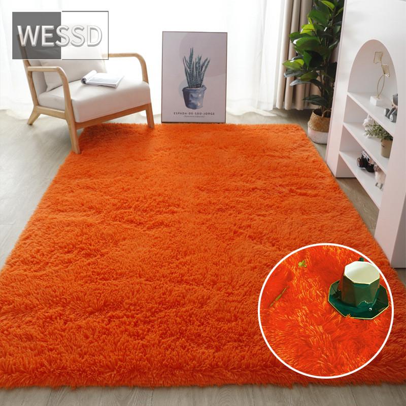 Фиолетовый плюшевый коврик для детской комнаты, большой однотонный длинный коврик для волос для гостиной, спальни, мягкий нескользящий коврик