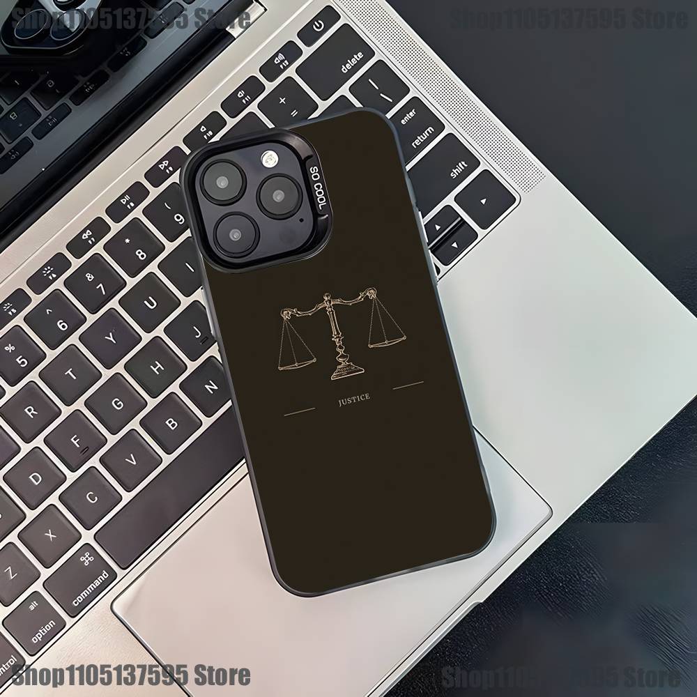 Чехол для телефона "Закон Судья Правосудие Адвокат" для iPhone 17,16,15,14,13,12,11,Pro,XS,Max,Plus,Mini,SE4,E Черный Матовый Ударопрочный Чехол