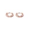 286317C01 Rose Pave Heart Hoop Earrings