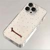 Чехол с таксой в горошек совместим с чехлом для iPhone 17 Pro Max, iPhone 16 с точечным вырезом 15, Милый 14, Прозрачный 13