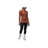 Jordan Sport Half-Zip Quick-Dry Long-Sleeve T-Shirt Women Tops Gray Peach FN5114-209