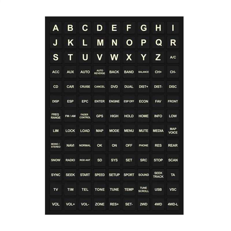 Неиспользованные водостойкие светящиеся в темноте наклейки на кнопки автомобиля, автомобильные наклейки, аксессуары для салона автомобиля, этикетки для панели управления цепями для