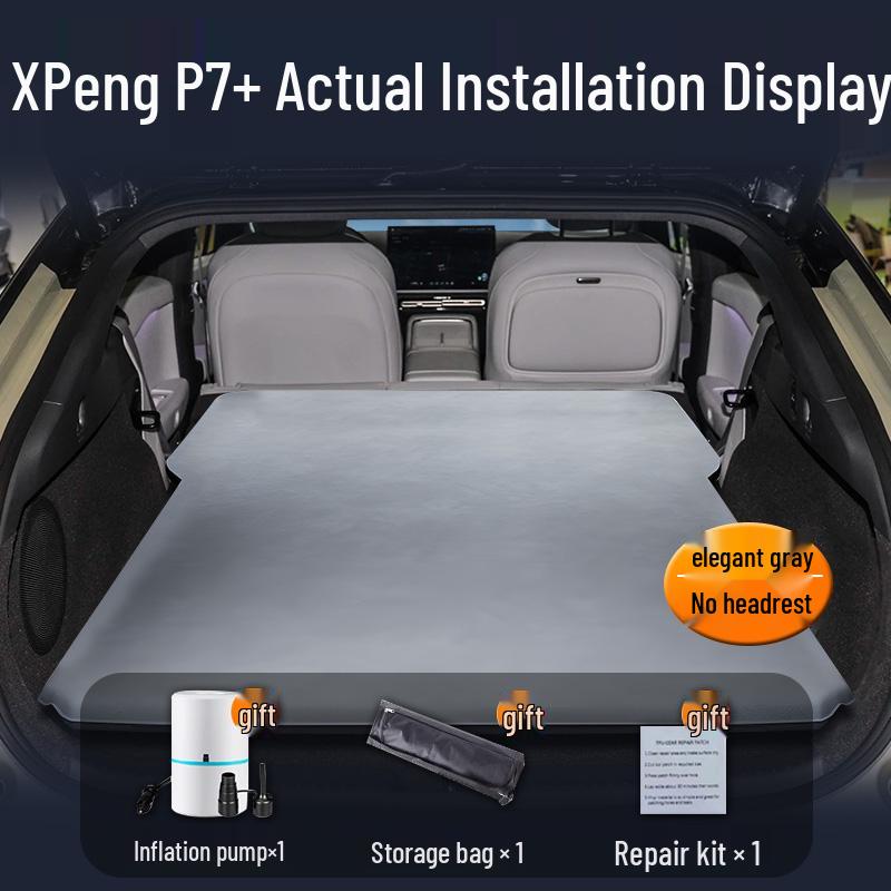 XPeng P7+ Car Mattress: Automatic Inflatable Bed for Trunk and Rear Seat Sleeping.