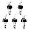 Whiskey Pump Bottle Cap Pourer 40ml 5-piece Set Oil Dispenser Alcohol Spray Spout Measured Amount Suitable Stainless Kitchen Supplies