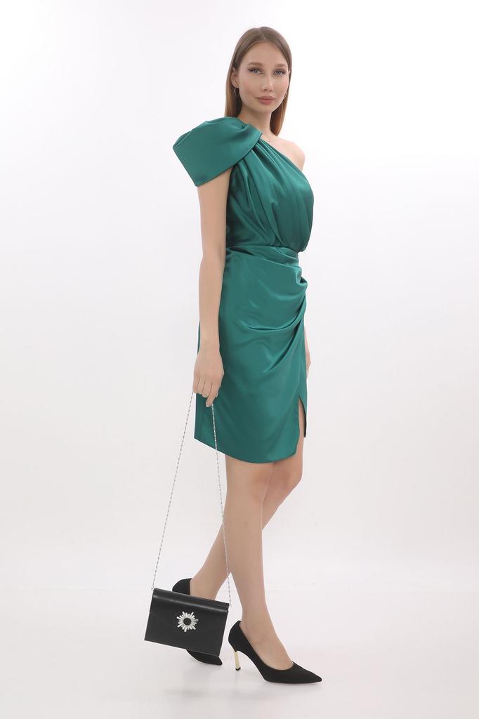 Women's Sea Bream Material Stone Accessory Magnetic Envelope Cover Usable Evening Dress Bag with Shoulder Strap