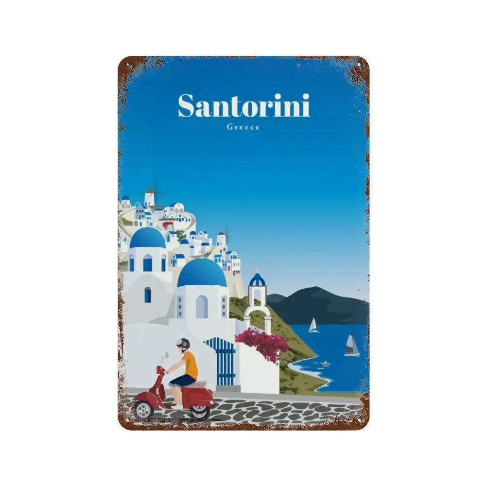 Амстердам Лондон Исландия Бали Путешествия Плакат Металлическая Жестяная Вывеска Табличка Ретро Таблички Для Клуба Человек Пещера Бар Отель Домашний Кафе Настенный Декор