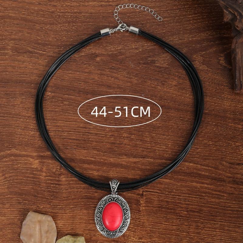 BLINGBAY Женское ожерелье с подвеской в стиле бохо, ретро, этническое, бирюзовое, геометрическое ожерелье с подвеской, подарок на день рождения для девочки