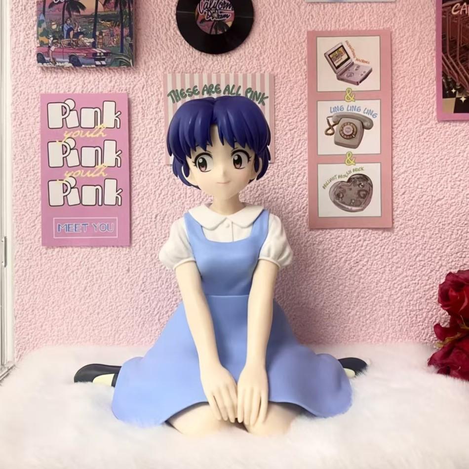10 см В наличии Ranma 1/2 Тэндо Аканэ Ранма ПВХ Аниме Фигурка Периферия Каваи Сидящие Игрушки Настольное Украшение для Автомобиля Модель Подарки