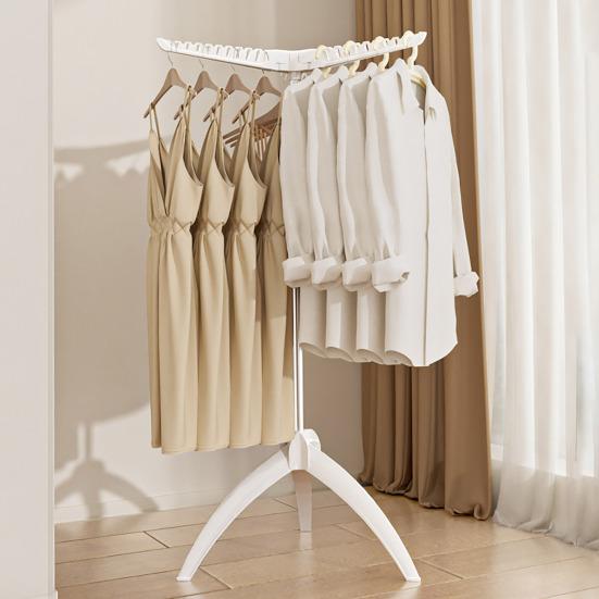 Folding Clothes Rack with 3 Hanging Rods High Stability Strong Load-bearing Simple Installation Collapsible Pants Coats Hanger