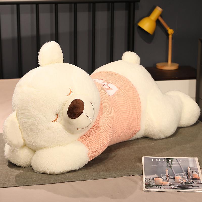 Большой свитер медведь плюшевая игрушка милый медведь обнимашка большая декоративная подушка для девочки кровать спящая кукла обнимашка кукла подарок