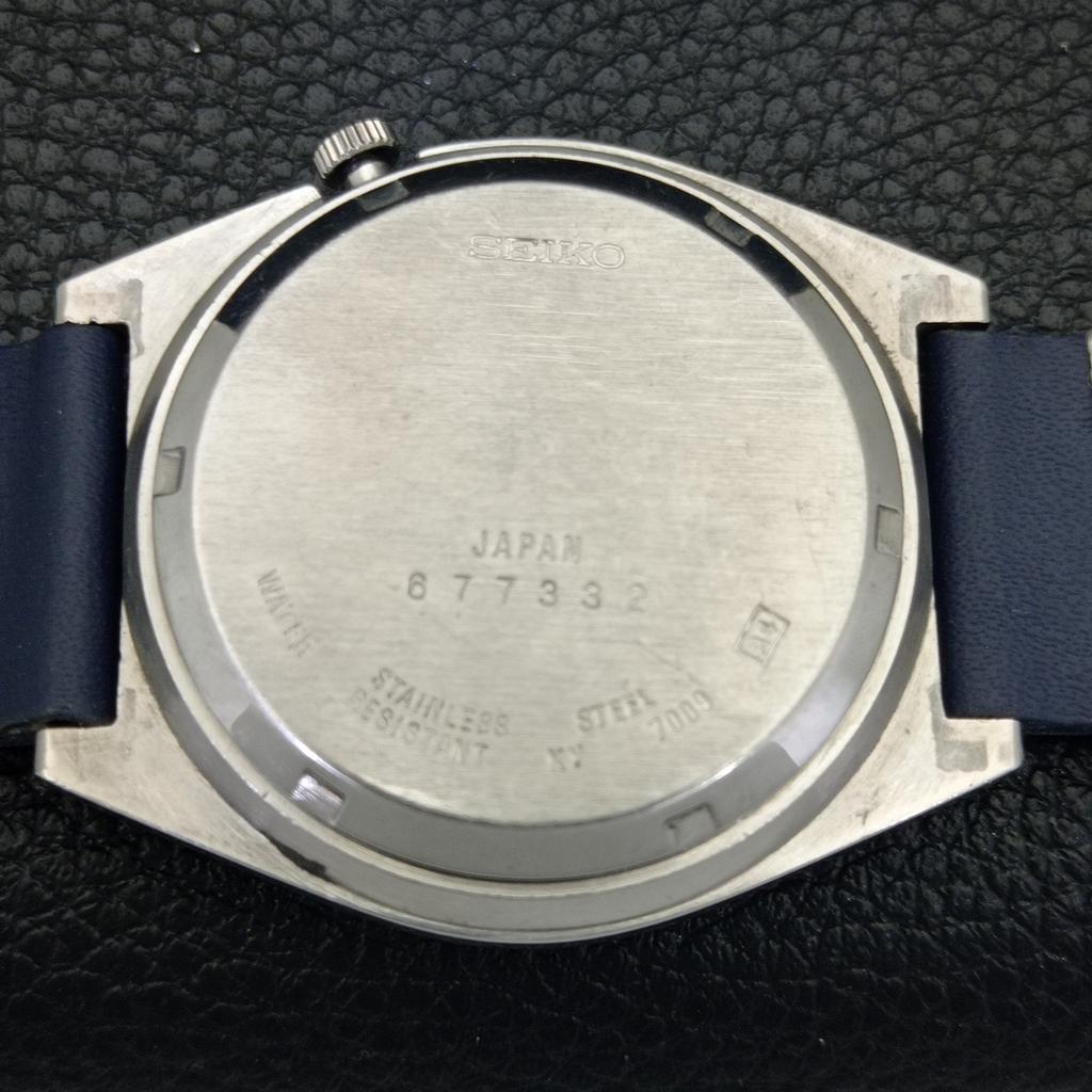 Seiko 5 АВТОМАТИЧЕСКИХ 7009A ЯПОНИЯ МУЖСКИЕ ВИНТАЖНЫЕ СИНЕГО ЦВЕТА С АРАБСКИМИ ЦИФРАМИ ЧАСЫ a702652-1