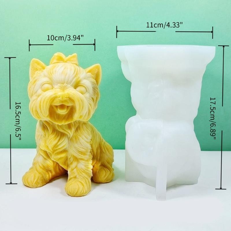 Stereo Sitting Little Dog Soap Mould Epoxy Gypsum Ornaments Therapy Candle Handmade Molds for Decorations