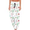 Women's Comfortable Pajama Pants Christmas Print Drawstring Wide Leg Pants