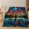 Nordic Dream Tree of Life Symbol Totem Yggdrasil Flannel Blanket,Cozy Soft Throw Blanket for Home Bedroom Bed Sofa Cover Gift