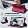 2-in-1 Magnetic Detachable Case for Samsung S25 Ultra, A17 Flip Cover with Card Slot and Lanyard, Leather Case A5655