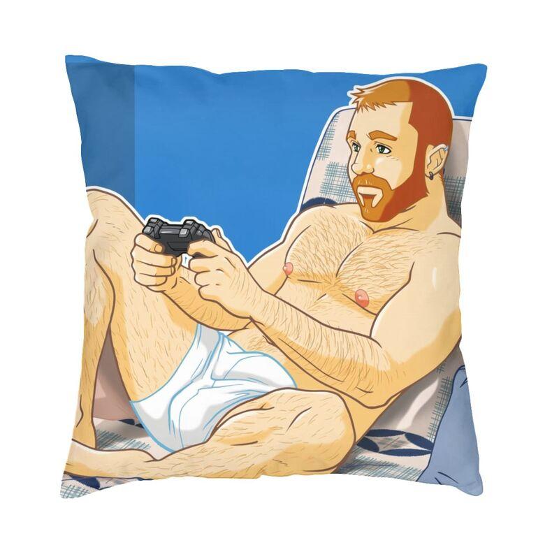 Gay Pride Adam And Ben Like To Play Pillow Living Room Decor Bobo Bear Lgbt Art Cushion Decoration Salon Square Pillowcase