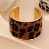 Trendy Leopard Print Leather Bracelets: Vintage Style with Open Design