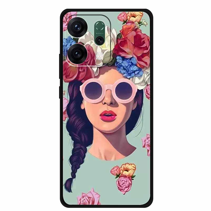 For Oppo Reno 14 5G Phone Case 6.59" Fashion Luxury Casing Black Silicone Soft Back Cover For Oppo Reno 14 Shockproof Capa Funda