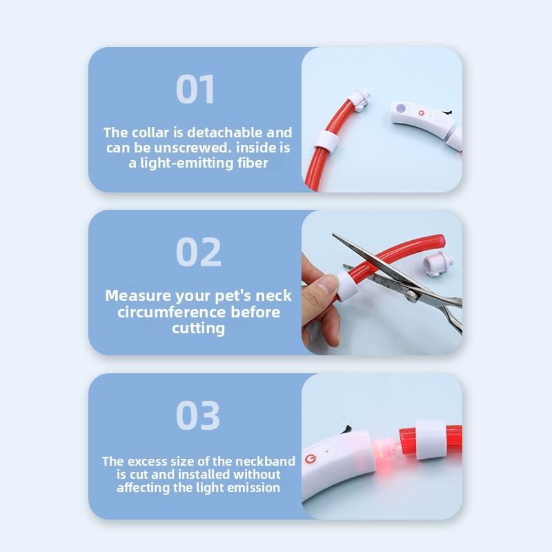 Светящийся ошейник для питомца, Светящийся ошейник для собаки, Ошейник для собаки USB-зарядка Светодиодный ошейник из оптического волокна, Мигающий ошейник для собаки