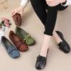 Brown Ballet Retro Flats Comfortable Elegant Women's Shoes Genuine Leather Loafers Ladies Bowknot Woman Soft Blue Moccasins