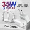 New 35W PD USB-C Fast Charge For iPhone 16 15 Pro Max Plus Samsung Xiaomi Phone Power Adapter Type C Quick Charging Cable