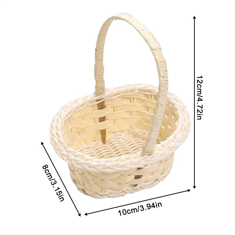 Woven Basket Imitation Rattan Pastoral Style Mini Flower Basket For Easter Birthday Wedding Party Decorations Photography Props