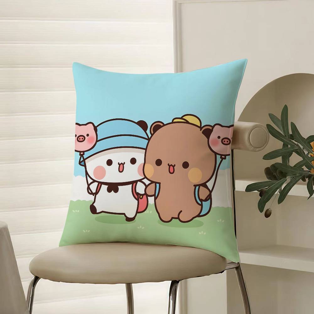 Популярный мультфильм Бубу и Дуду Милая наволочка Комфорт Диван-кровать Шелковистая элегантная Невидимая молния Декоративная наволочка